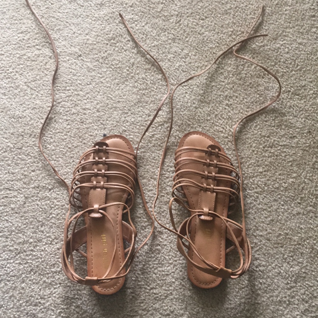 Tie Up Brown Sandals